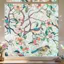 Rainbow Window Privacy Film, Stained Glass Cling, Blooms & Birds Paradise, 29.5" x 78.7"