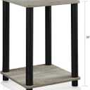 FURINNO Turn-N-Tube Haydn End Table, 1-Pack, French Oak Grey/Black, 1-Pack, 2-Tier, 20''H