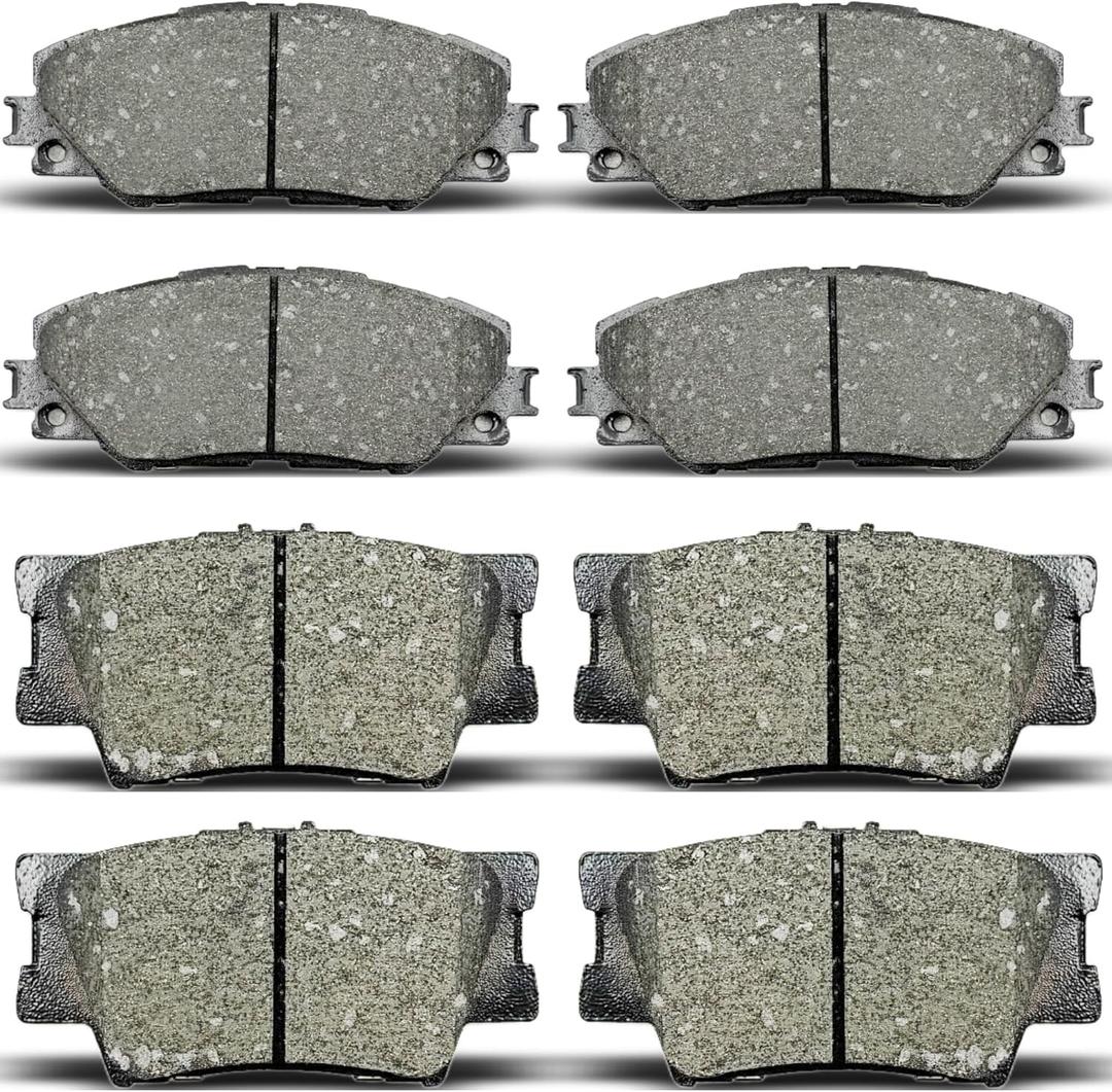 ALADICHE Front Rear Ceramic Brake Pads Set Compatible with 2009-2010 Pontiac Vibe,2009-2013 Toyota Matrix,2006-2018 Toyota RAV4