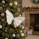 3 Pcs Butterfly Decorations Mariposas Grandes para Decoracion, 3D Hanging Big Butterflies Decor 19 Inch for Baby Shower Women Birthday Decorations Flowers Garden Wall Wedding Decor(White,Purple,Pink)
