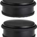 Sumnacon 2Pcs Heavy Duty Door Stoppers No Drill, Sturdy Stainless Steel Floor Door Stops with Anti-Skid Rubber - Decorative Metal Doorstops for Home Office Commercial Industrial, Black