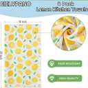 2 x Lemon Kitchen Towels 4 Pack | 16"x28" Absorbent Dish Cloths Set, Super Soft Decorative Towels for Cooking, Cleaning, Drying Dishes - Lemon Print