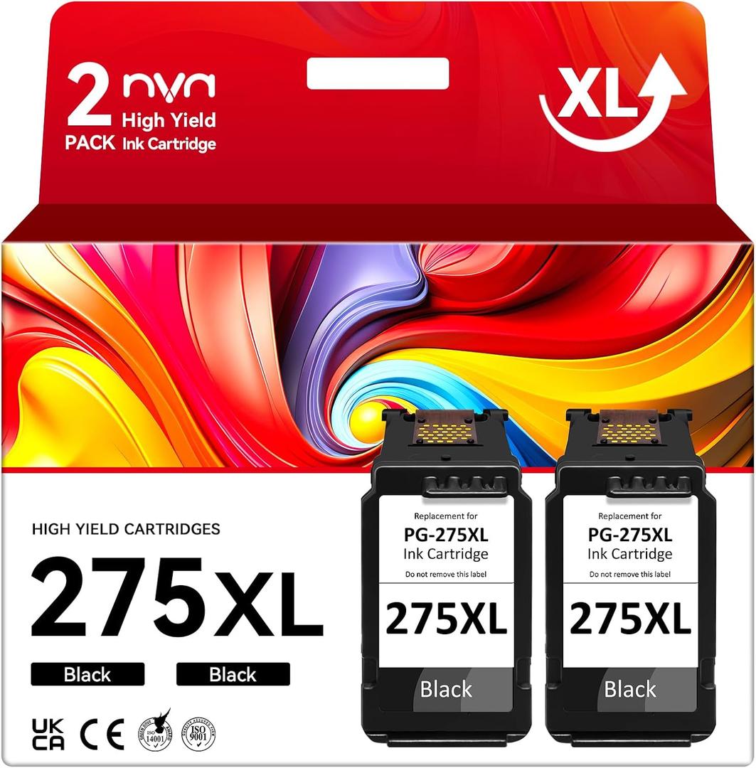 NVN PG-275 Black Ink Cartridge Compatible for Canon 275 Black Ink for 275XL Ink Cartridges for Canon Printers Compatible for Canon TS3722 TR4700 TR4720 TR4722 TS3522 TS3720 TS3700 Printer