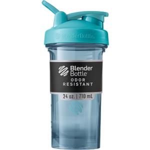 BlenderBottle Shaker Bottle Pro Series Perfect for Protein Shakes and Pre Workout, 24-Ounce, Cerulean Blue