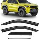 Extra-Thick Window Rain Guard for Toyota 4Runner 2025 2026 Rain Guards Tape-on Side Window Visors Low Profile Vent Visor Window Deflectors Vent Shades Car Accessories