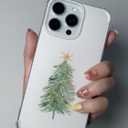 Watercolor Christmas Tree Phone Case Compatible with iPhone 16 Pro Max, Aesthetic Christmas Phone Case for iPhone 16 Pro Max, Cool TPU Shockproof Case Cover