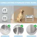 1.25 Gallon Elevated Large Dog Water Bowl, 10.23" Raised Stainless Steel Bowl for Medium Large Breed, Elevated Dog Water Bowl with Full Metal Stand, Easy to Clean and Assemble for Indoor Outdoor