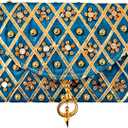 Handmade Indian Purse Wallet Clutch Traditional Ethnic Mirror Work Wedding Shaagun Money Envelope for Celebrations Events Return Gifts (Blue)