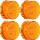 2.5" Round Side Marker Lights Clearance 13 Diodes w/ Reflectors Amber LED Truck Trailer Lights (4pcs)