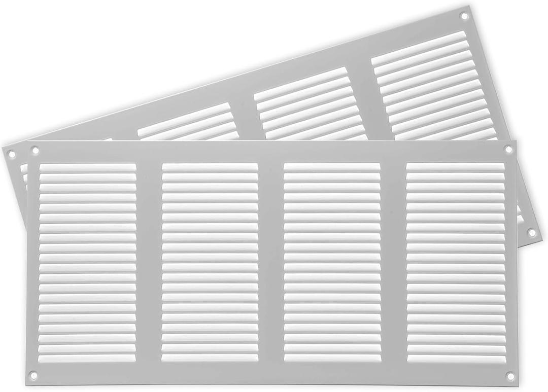 Repa Market 2-Pack White Air Vent Cover 16" x 8" Inch (Outer Dimensions) - Steel Return Air Grilles - for Ceiling and Sidewall - HVAC - with Protection Screen (15.74" x 7.87" Inch)