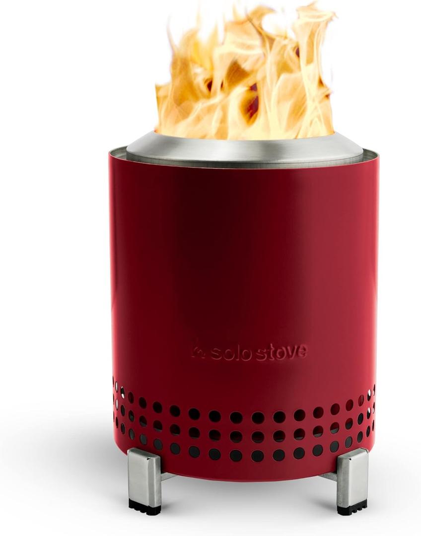 Solo Stove Mesa, 5.1 Inch Tabletop Fire Pit with Stand - Smokeless, Stainless Steel Fire Pit for Camping, Outdoor & Patio- Wood Burning or Pellet Fueled Portable Bonfire, 1.4lbs, Mulberry