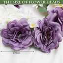 Artificial Silk Roses Flower Heads for Wedding Decorations - 50 Pieces Realistic Bulk Faux Floral for DIY Bridal Shower Arrangements Bridesmaid Bouquets Party Home Centerpieces - Dusty Purple