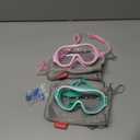 Seago Swim Goggles 2 Pack Anti-Fog Anti-UV Wide View Swimming Goggles for Kids 3-14 (Light Green & Pink)
