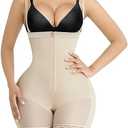 SHAPELLX Fajas Colombianas Shapewear for Women Tummy Control Plus Size Postpartum Body Shaper Butt Lifting Bodysuit (No Size, Beige)