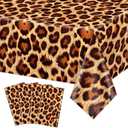 Leopard Print Tablecloths, 4 Pack Cheetah Print Table Cloths Animal Tablecloths Decorations for Birthday Safari Baby Shower and Jungle Theme Party, 51 x 86 Inch