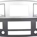 ECOTRIC Stereo Radio Double Din Dash Install Bezel Kit Compatible with 2006-2009 Dodge Ram Truck Silver Slate Gray Replacement for GNT56215007