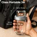 ComSaf Overnight Oats Containers with Lids (16OZ+4OZ, 2PCS) On-The-Go Dual-Laryer Yogurt Parfait Cups with Dry and Wet Separation Mason Jars for Chia Pudding Cereal Nut Fruit Meal Prep Salad