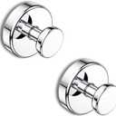 Bntuk Suction Cup Hooks for Shower, Removable Towel Hooks for Bathroom Window Glass Door Wall, Bath Robe Looafh Hook for Hanging - 2 Pack, Chrome