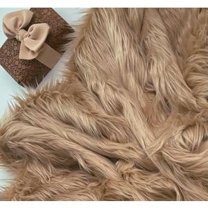 Bianna Peanut Butter Brown Faux Fur Fabric, 60 inches Wide Options, American Seller, Luxury Shag Shaggy Material for Crafting, Sewing, Costumes, Fursuits, Home Decor (5x60 inches)