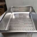 Stainless Steel Sifting Cat Litter Box for Pine Pellets, XL Extra Large Metal Cat Litter Box Sifter Pan with Litter Scoop, Low Dust, Odor Control, Easy Cleaning, 19.7" L x 13.8" W x 6" H