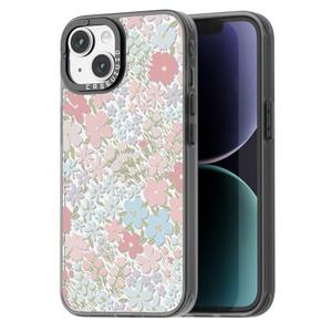 casevivid Compatible for iPhone 16 Case Cute Aesthetic - Durable Fashion Funny Phone Case - Girly Pink Spring Pattern Print Cover Design Black