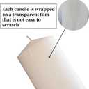 White Pillar Candle Set - 2 Unscented Decorative,Parties, Large Candles, White Candle Columns, Column Candles Clearance or Kwanzaa, 2.4" x 6" (2PC, 6cmX15cm)