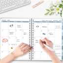 GuassLee Large 2026 Planner, Weekly and Monthly Planner from January 2026-December 2026, 8.5"x 11" Calendar Agenda Book with Back Pocket, Stickers for Home Office School Supplies, A4 Size, Khaki