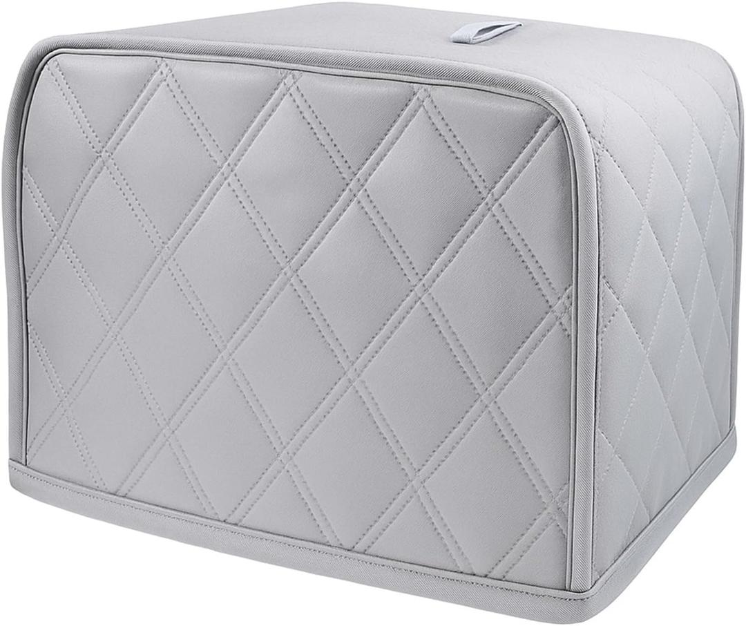 Toaster Cover 2 Slice, Cotton and Linen Quilted Toasters Covers, Toasters Dust Cover, Universal Size Toaster Dust Covers for Small Kitchen Appliances Dust and Fingerprint (Gray)