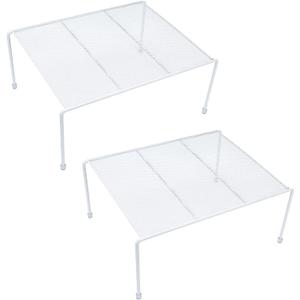 SIBAO Set of 2 Mesh Kitchen Shelves Cabinet Storage Shelf Rack (13.1 x 10.2 Inch) Kitchen Bathroom Pantry Cupboard Desk Home Office, Fridge, Cabinet, Bathroom Cupboard (White)