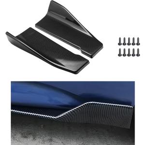 Sun Walker 2 PCS Car Rear Bumper Guard Diffuser Splitter, Side Fenders Skirt Spoiler Wrap Angle Protector, Universal Anti-Collision Bumper Lip Diffuser Auto Exterior Decoration (Carbon Fiber)