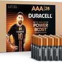 Duracell x Messi Limited Edition Coppertop AAA Alkaline Batteries with Power Boost Ingredients, 28 Count (Pack of 1), Long-Lasting Alkaline in Re-closable Pack for Quick Access and Organized Storage