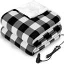 Sealy 12-Volt Heated Car Blanket with 2 USB Output Ports, 3 Heating Levels & 4 Hours Auto Off, Electric Blanket for Car, Truck, SUV, RV or Camping, Machine Washable, 59" X 43", Plaid