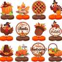 KatchOn, Happy Thanksgiving Centerpieces for Tables  Pack of 12 | Thanksgiving Decorations for Table | Pumpkin & Turkey Centerpieces for Tables | Friendsgiving Party Decorations, Harvest Decorations