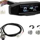 JINXl Motorcycle Speedometer, 6 Gear 12000 RPM Digital Speed Gauge with Mini LCD Screen, Waterproof Gauge Cluster Tachometer Odometer Oil Level Meter for Small Engine Motorcycles