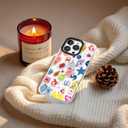 for iPhone 14 Pro Case, Coastal Fruit Collage Pattern with Lucky Charms, Military-Grade Drop Protection, Boho Y2K Soft Slim TPU Protective & Camera Protection for Women Girls (BuleArtCut)