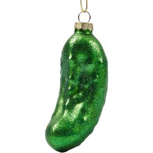 3D Pickle Glass Ornament for Christmas Tree, Fun Food Rare Hanging Christmas Ornaments Decorations, 2025 Glass Blown Cucumber Xmas Decor for Home Outdoor Tree Cute Centerpiece