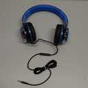 AILIHEN C8 Kids Headphones Wired, On-Ear Headphones with Microphone and Volume Control Foldable Corded Stereo 3.5mm Headset for School Teens Smartphones Chromebook Laptop Tablets Travel (Black Blue) (Medium)