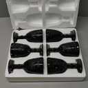 Black Vintage Wine Glasses Set of 6, 10 Ounces Colored Glass Water Goblets, Unique Floral Embossed Pattern High Clear Stemmed Glassware Wedding Party Bar Drinking Cups Fancy Glasses Hand Wash Only