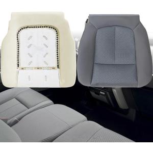 GXARTS Driver Side Bottom Replacement Cloth Seat Cover and Bottom Foam Cushion Pad Compatible with Ford F150 2011 2012 2013 2014 Steel Gray #MS US or CS