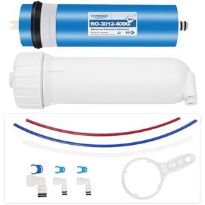 YKMGON 400GPD Reverse Osmosis Membrane Kit with RO Membrane Housing,Wrench,Quick-Connect Fittings,Check Valve and Water Pipe Replacement for Under Sink Home Drinking RO Water Filter System