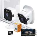 2K Window Camera with 32GB SD Card, AI Night Vision 5G/2.4G WiFi Window Camera for Home Security, AI Window Anti-Glare & Motion Detection & APP 20+ Siren, Two-Way Audio Talk - 1 Pack