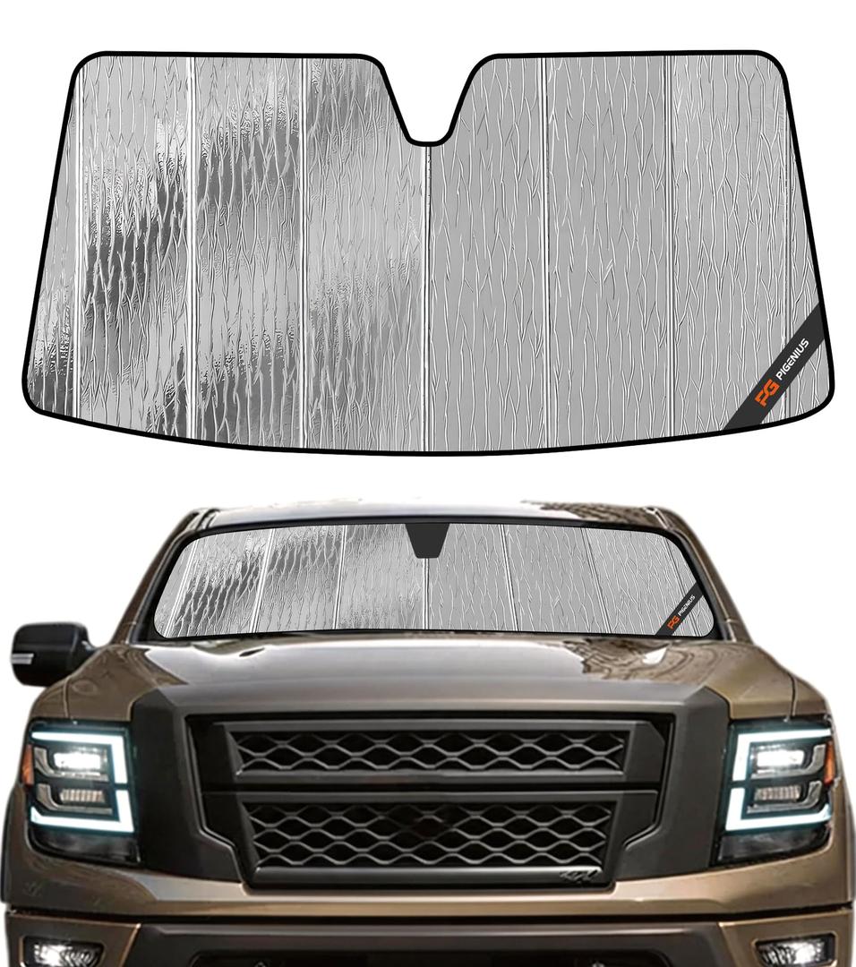 Pigenius Windshield Sun Shade for Nissan Titan 2004-2015 Front Window Sunshade - AstraGuard