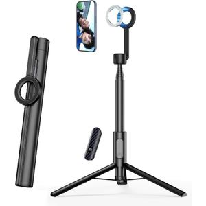 Vimitty for MagSafe Tripod for iPhone 64'' Selfie Stick Tripod Phone with Metal Ring and Remote, Phone Tripod for Video Recording, Cell Phone Tripod Mount Stand for Cellphone