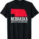 Native Cornhusker State Funny I Love Nebraska T-Shirt (Small, Black)