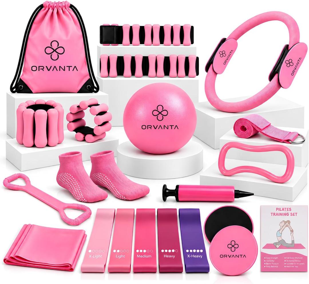 19-Piece Pilates Kit for Home Workouts, Pilates Equipment Set Women