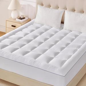 Eiayeebil Twin Pillow Top Mattress Topper, 1000GSM Extra Thick Mattress Pad for Body Pain Relief, Soft Breathable Bed Topper with 8"-21" Deep Pocket, 3D+7D Down Alternative, White