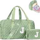Elilier Initial Travel Duffle Bag Women Girls Gift: Personalized Weekender bags, Dance Cheer bag Sports for Girl, Kid Gymnastics Bags, Birthday Gifts for Women Girls Kids Teens Mom Teacher