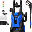 Electric Pressure Washer, Power Washer with Foam Cannon, Portable Pressure Cleaning Machine with 4 Different Nozzles for Cars, Driveways, Fences, Patios, Home Cleaning, 2.5 GPM