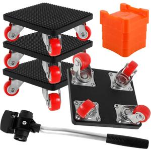 4 PCS Furniture Dolly Furniture Movers, 360 Rotation 4 Wheels Furniture Lift Mover Tool, 880 Lbs Capacity Furniture Moving Sliders,Carbon Steel Furniture Lifter Set for Sofa Fridge Cabinet Appliance