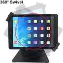 Desktop Anti-Theft Security Kiosk POS Stand Holder Enclosure with Lock & Key, Compatible with iPad air, iPad mini, Galaxy Tab, Note 10.1, 7-10 inch Tablets, Flip & Rotate Design, Black